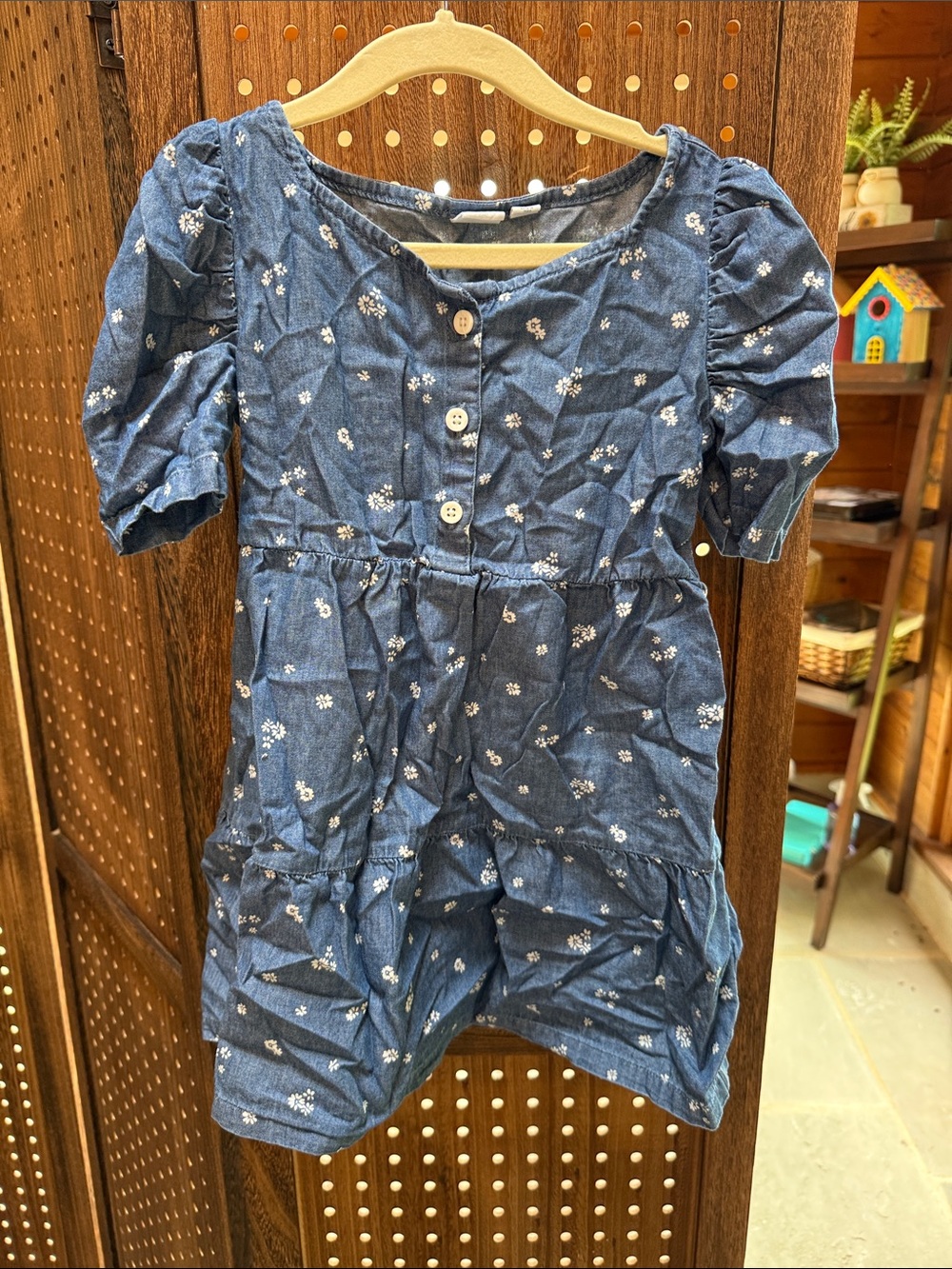 GAP Blue Floral Tiered Cotton Dress for Kids